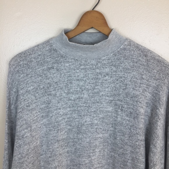 TOPSHOP Gray Mock Neck Sweatshirt - Picture 2 of 8